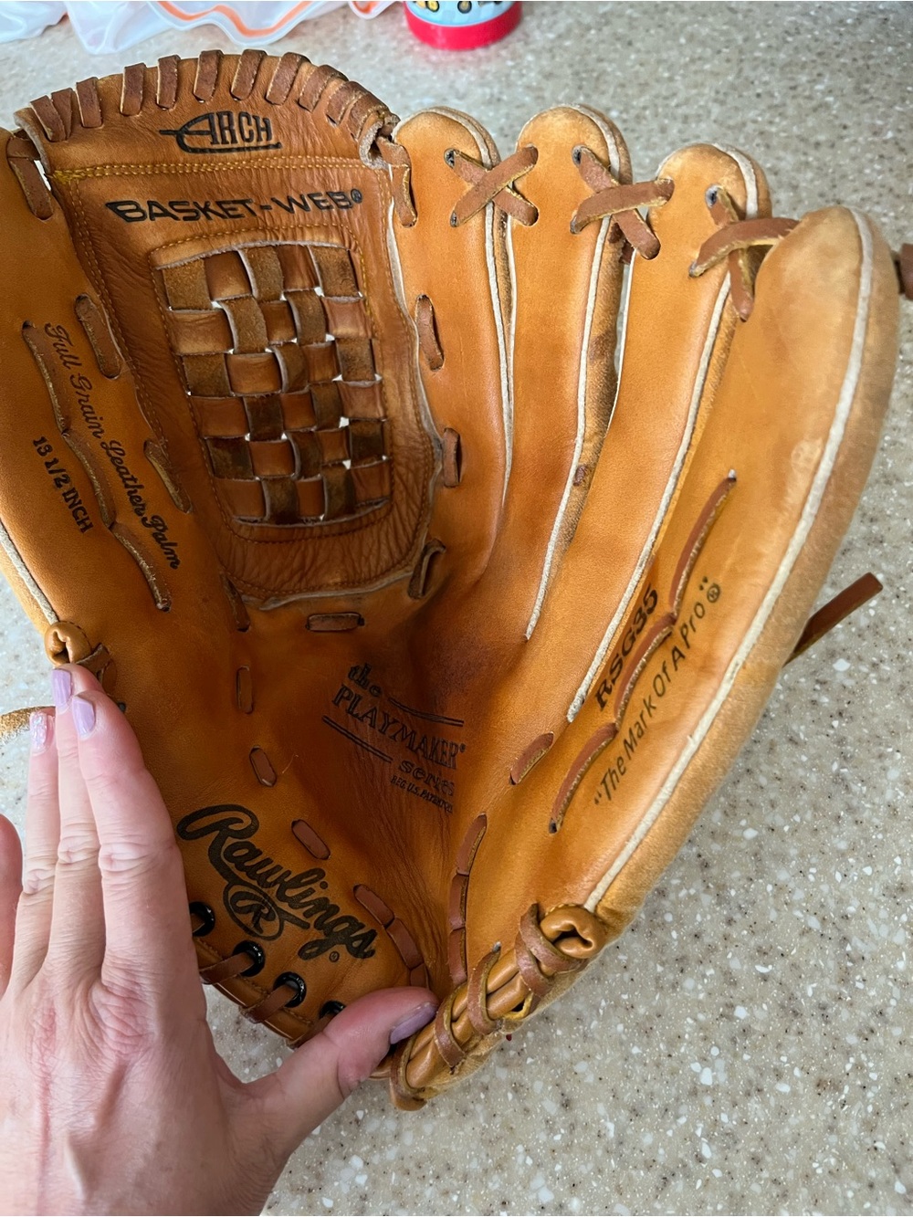 Rawlings Oversized 14.5” Tan Leather Baseball Glove